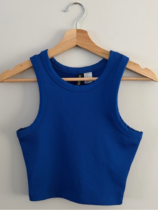 H&M Tops - H&M Royal Blue Ribbed Cropped Tank
